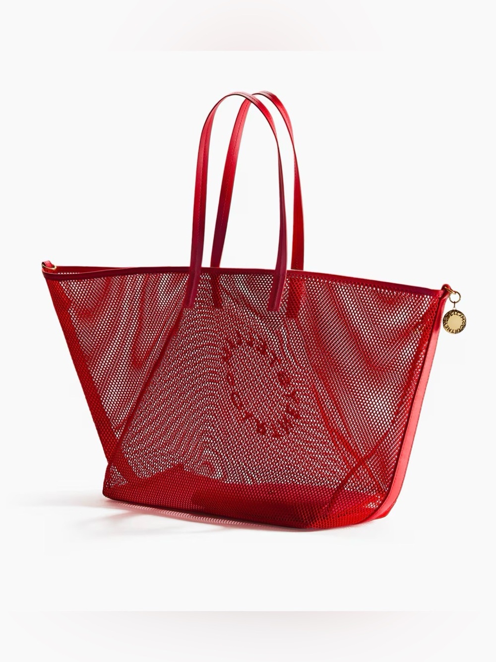 Hm Stella McCartney red large mesh tote bag - Picture 2 of 9
